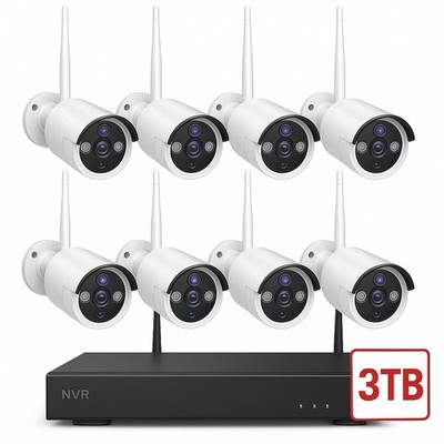 10CH NVR 5MP System, 8×3MP Cameras, 1TB HDD, Night Vision, Motion Detection, App