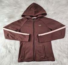 Calvin Klein Jeans Women  s Full Zip Long Sleeve Hoodie M Brown Pink
