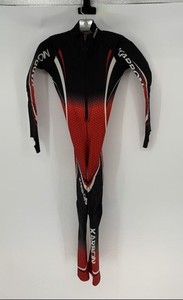 Karbon Unisex Kids Red Black Thumb Loops Winter Sports Ski Speed Snowsuit Sz PS