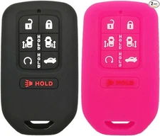 2Pcs Smart Key Fob Cover Skin Remote Case Keyless Entry Black Rose