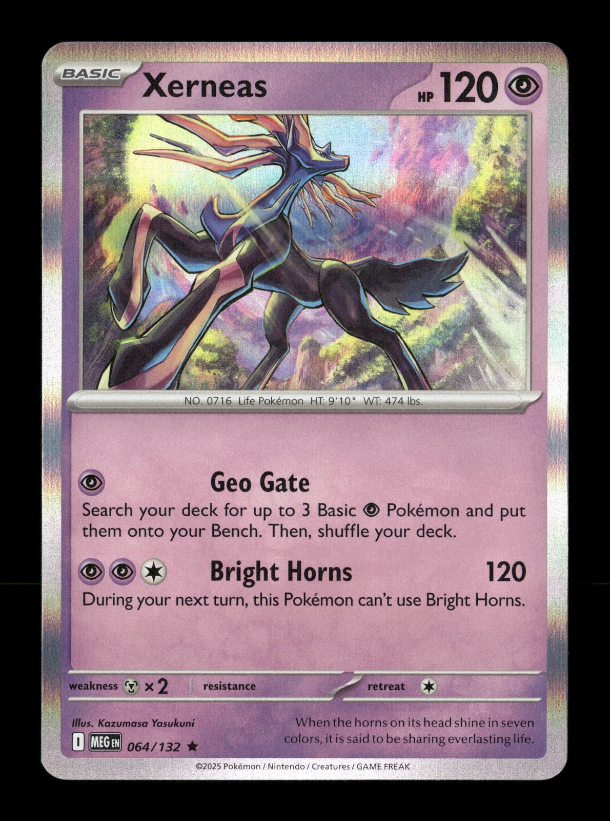 Xerneas Holo Rare ME01: Mega Evolution 064/132 NM Pokemon NM