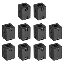 10 Pcs Ferrite Filter Ring Core Cable Clip ID 8mm Square Style, Black