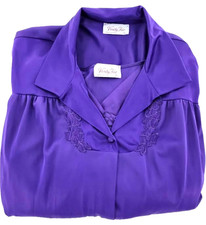 Vanity Fair Gown Lrg  Robe Lrg Set Deep Purple Nylon Nightgown Sleepwear Set