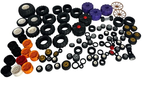 LEGO Wheel Tire Rims Lot 1 Pound And A Half Different Sizes Wheels Tires 1.5 - Picture 2 of 7