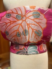 Japanischer Kimono Retro Nagoya Obi Gürtel Taisho Magenta Reine Seide