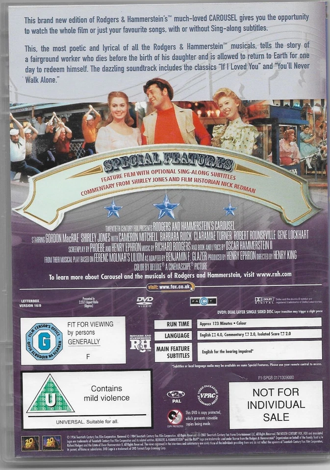 Carousel DVD POSTED 48 HOURS TRACKED - Image 2 of 2