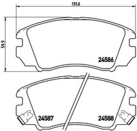 Vorderachse Brembo P 30 043 Bremsbelagsatz, Scheibenbremse FüR Hyundai,Kia