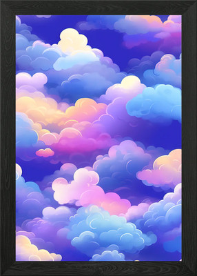 Bewölkter Himmel gerahmtes Wandbild Poster Leinwanddruck Bild