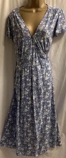GAP Blue & White Ditsty Wrap Sze Large 14 16 Floral Midi Autumn Tea Dress BNWTS
