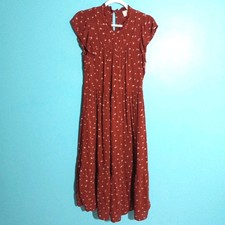 Universal Thread Midi Dress size Medium, Burnt Orange Peasant Cottagecore spot