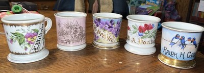 (5) Vintage/Antique Occupational Shaving Mugs - 5 Mugs!
