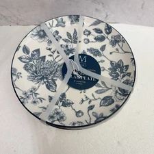 4pc Medici Porcelain Salad Plates 8in Blue & White Floral