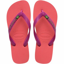 Havaianas Brazil Logo Coral Pink Flip Flop Sandal Women sizes 35/36-41/42