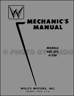 1952 1953 1954 1955 Willys Auto Reparatur Shop Manuell Aero Lark Wing Ace Adler