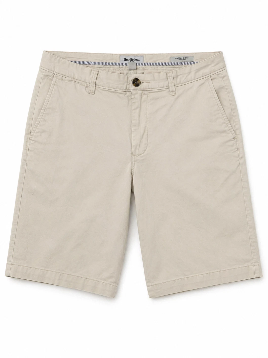 Goodfellow Mens Beige Chino Shorts Size 30 Casual Flat Front Cotton