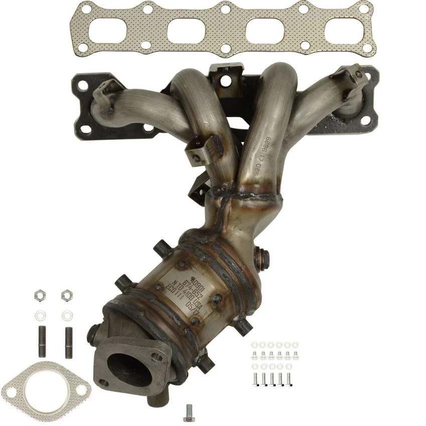 Convertidor catalítico delantero con colector de escape integrado para Kia Optima 2 2006 Foto 3 de 4