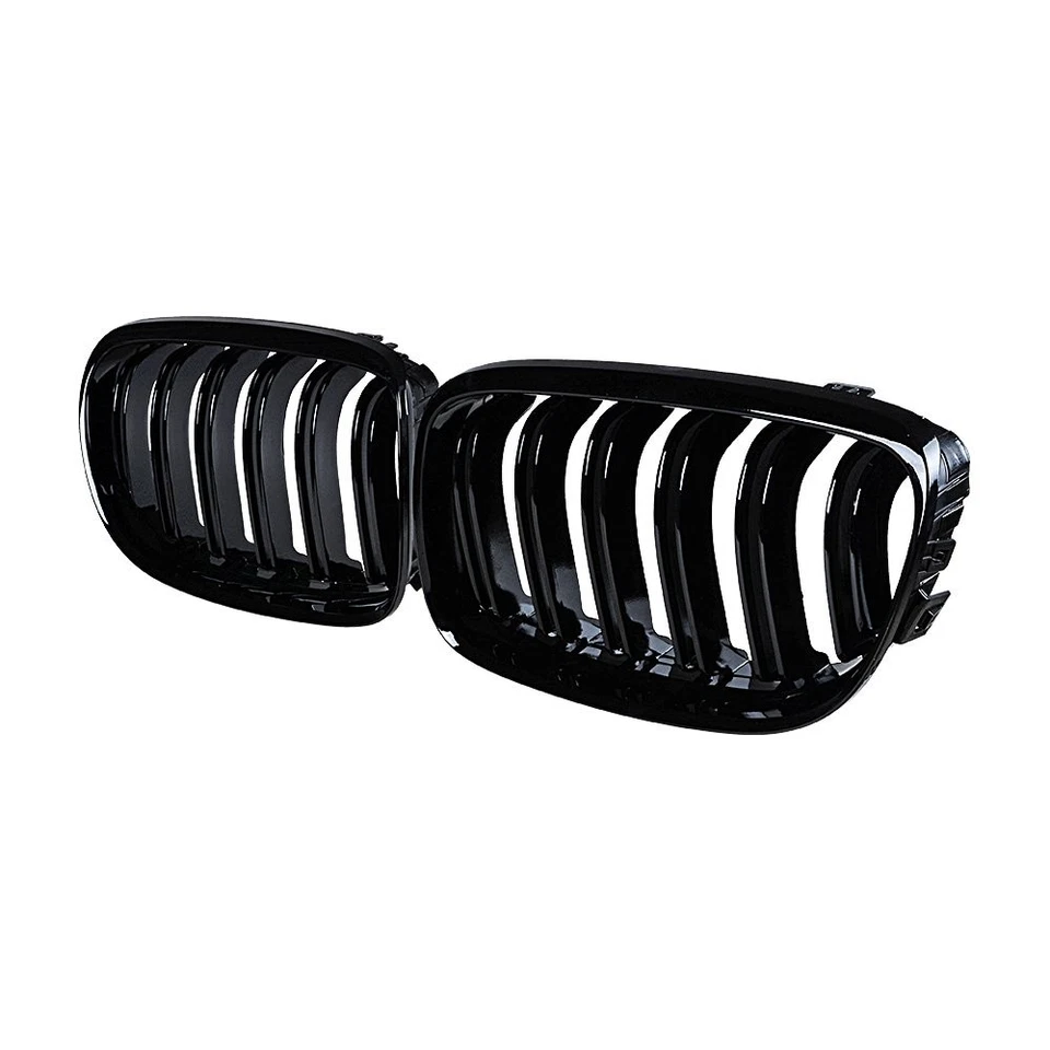 Gloss Black Front Kidney Grille Dual Line for BMW E90 3-Series E91 LCI 4DR 08-11 Foto 4 de 4
