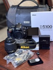 Near Mint Nikon D5100 DSLR Camera AF-S 18-55 ED VR Manual OEMBag Remote Cables