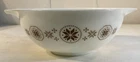 Vintage Pyrex Cinderella Bowl #444 Town and Country Large 4 Qt Bowl White Brown