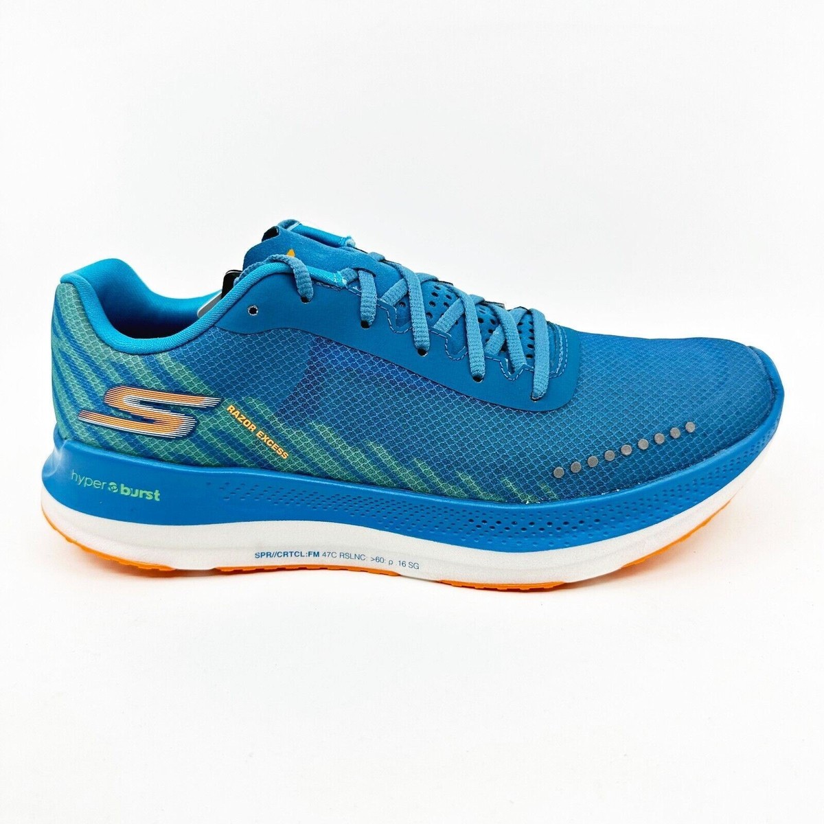 Skechers Go Run Razor Excess Blue Orange Womens Athletic Running