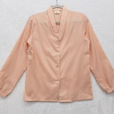 Vintage Montgomery Ward Women's Light Pink Button Up Long Sleeve Blouse Sz 10