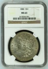 Scarce Pretty US 1880 Silver Morgan Dollar Philadelphia NGC MS 63