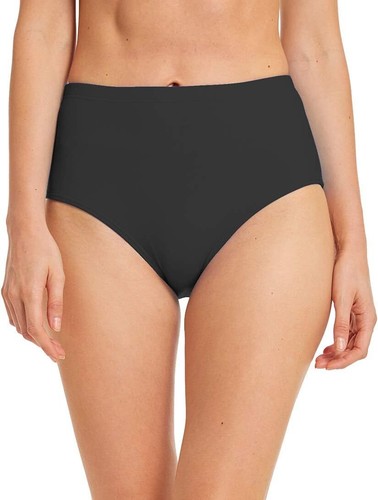 Micosuza Women's Swim Bottom High Waist Retro Basic Full Coverage 10, Black