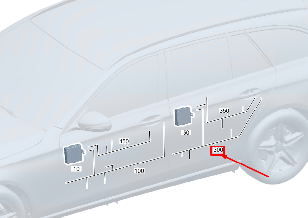 Neu MERCEDES-BENZ C W206 Kabelbaum für die hintere Tür A2065406345 Original