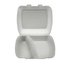 IP 100 St&uuml;ck Warmhalte- Men&uuml;boxen XPS IP4 2-geteilt, 245x210x72mm, laminiert