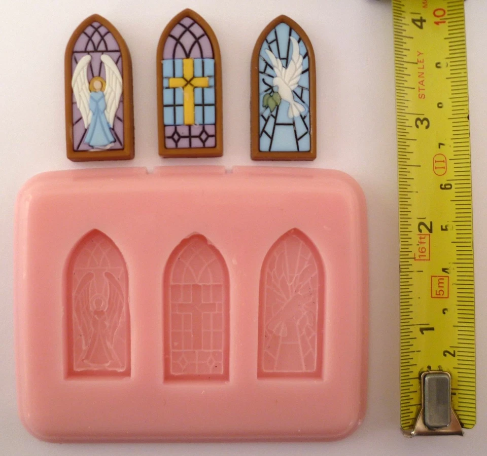 Mancha Cristal Windows Conjunto De Silicona Moldes para Tarta Toppers, Chocolate - Imagen 1 de 1