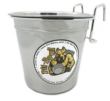 1 Pit-Bowl Stainless steel, Hook-On Dog water crate bowl 1 to 1.5 quart 