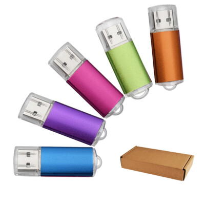 Mixed Color 6pcs 1GB USB 2.0 Metal Rectangle Flash Drive Memory Stick USB Sticks