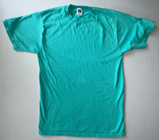 Vintage Russell Athletic Womens Sz M Blank Blue Shirt Made in USA Retro