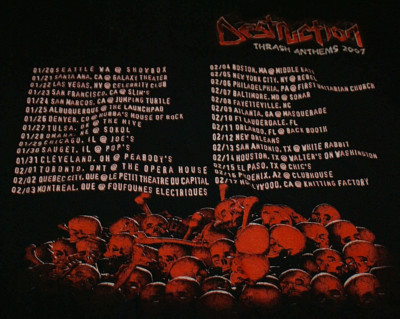 2007年　Destruction Thrash Anthems Tシャツ Destruction Thrash Anthems Official 2007 US 2XL Tour Long Seeve