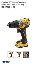 DEWALT 12V  DCD706D2 Cordless  Drill (2x 2ah)