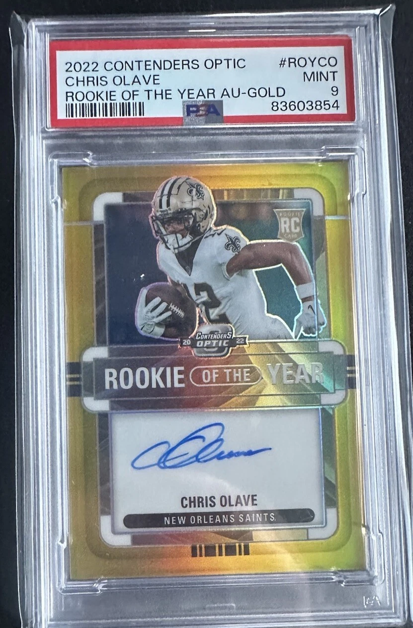 Chris Olave Panini Contenders Optic Rookie of the Year Contenders Autographs #ROYCO Gold
