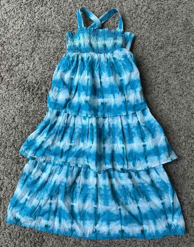 Calypso St. Barth for Target Tie Dye Turquoise Maxi Dress Sundress Size 4 4T 5