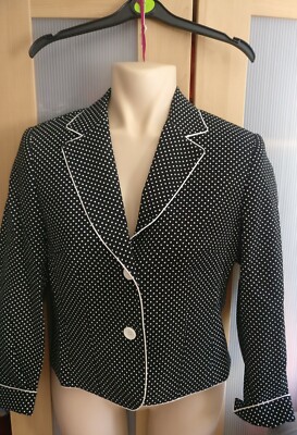 GERRY WEBER Spotted Black & White stylish Blazer/JACKET  Size 12 EU 42