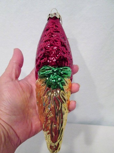 Vintage Christmas Ornaments Santa Claus Corn On The Cob Glitter Paint Glass - Picture 2 of 12