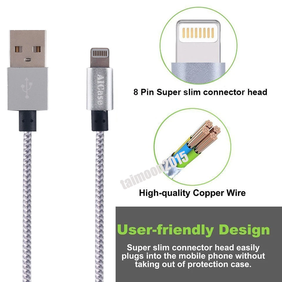 USB Charging Cable Data Cord Charger for iPhone XS 14 13 12 11 Pro Max XR SE 8 7 - Image 4 of 4
