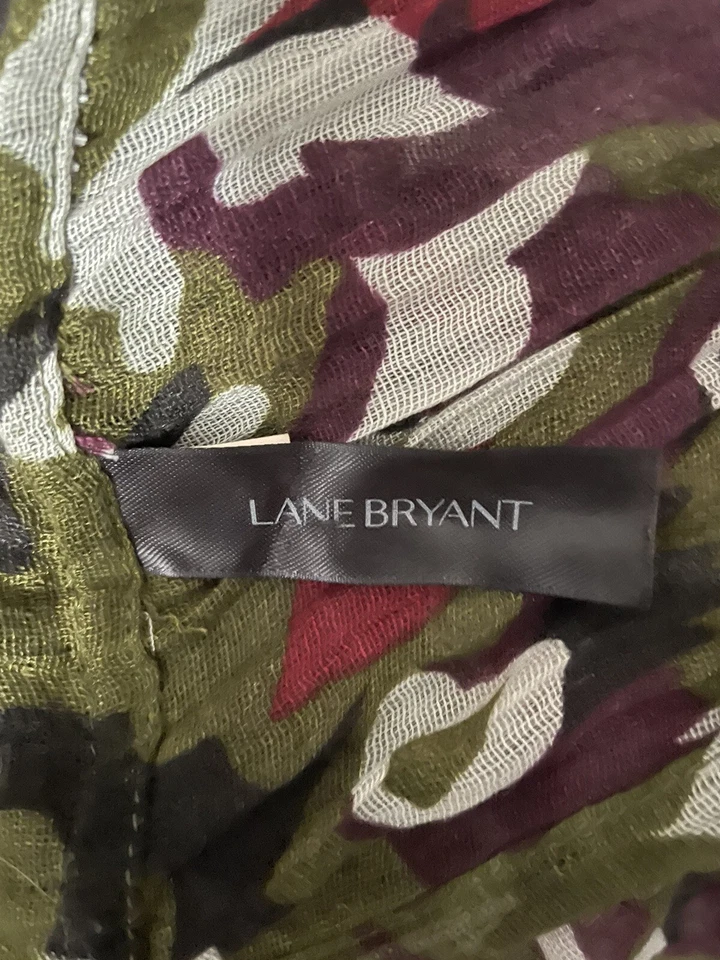 Camo Lane Bryant Infinity Scarf Green Multicolor Lightweight 839 - Image 3 of 3