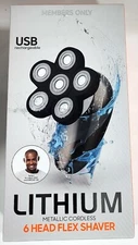 MEMBERS ONLY Cordless Lithium Metallic Cordless 6 Head Flex Shaver- Rechargeable