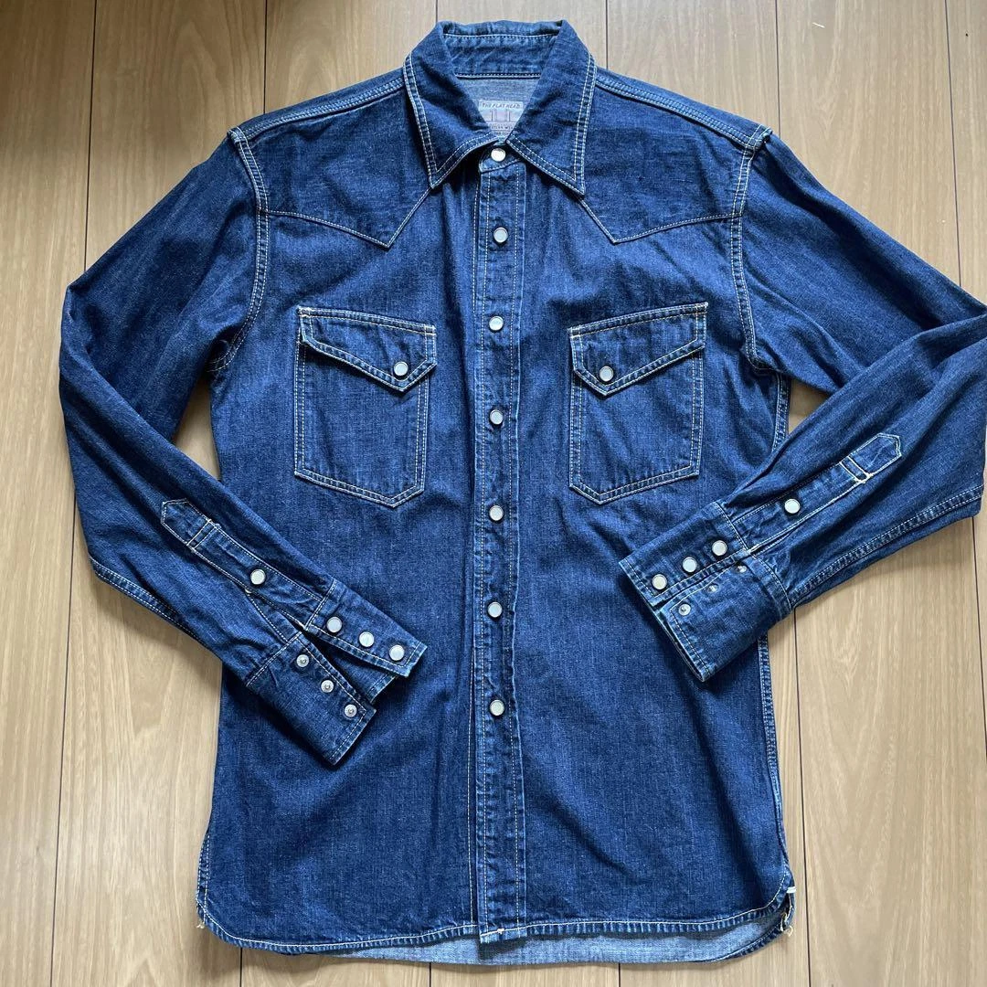 THE FLAT HEAD Denim Western Shirt Indigo Used From Japan