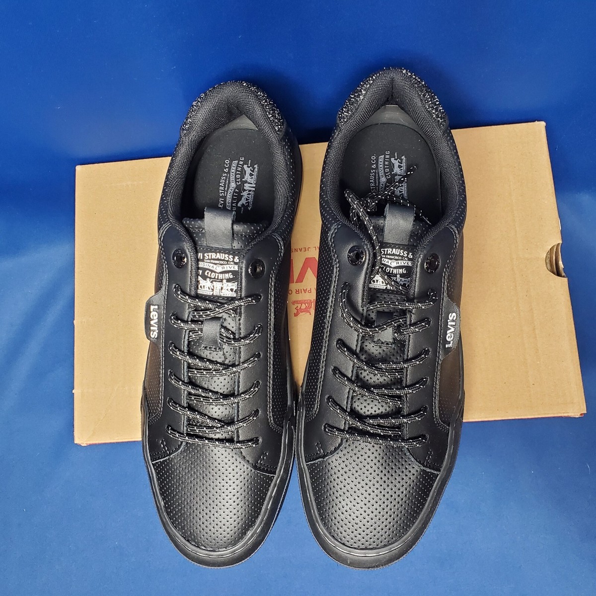 Levis Lo Leather Black Monochrome Mens SZ 10 Casual Skate 