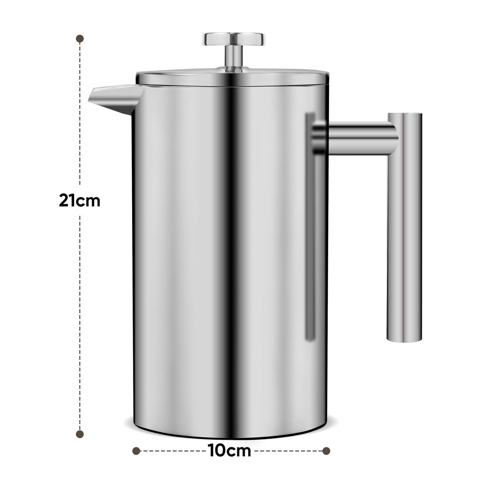 1L Large French Press Coffee Maker Double Wall 3 Layer 8 Cup Portable