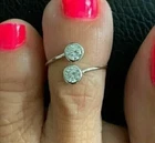 0.50 Ct Round Cut Simulated Diamond Adjustable Toe Ring 14K White Gold Plated