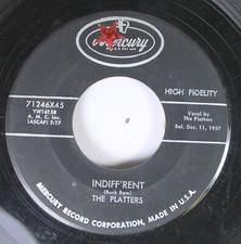 50'S 60'S 45 The Platters - Indiff'Rent / Helpless On Mercury Record Corporati