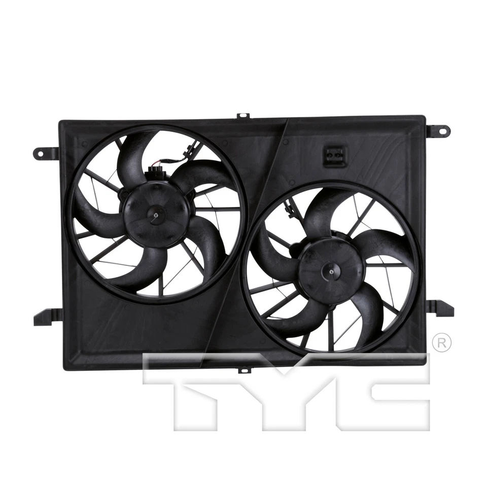 Dual Radiator and Condenser Fan Assembly TYC For 2007-2019 GMC Acadia 2008 2009 - Image 2 of 4