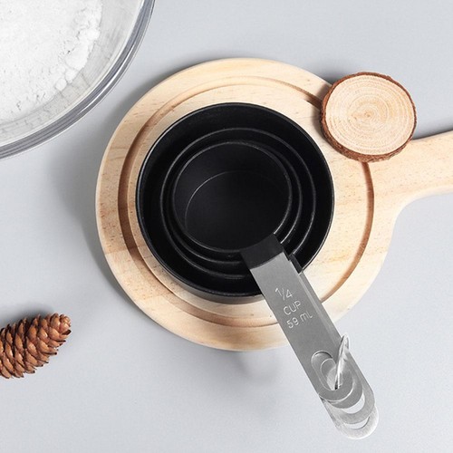 Measuring Cups and Spoons 4pcs Set Steel Baking Tool AU Kitchen N6R1 - Picture 5 of 16