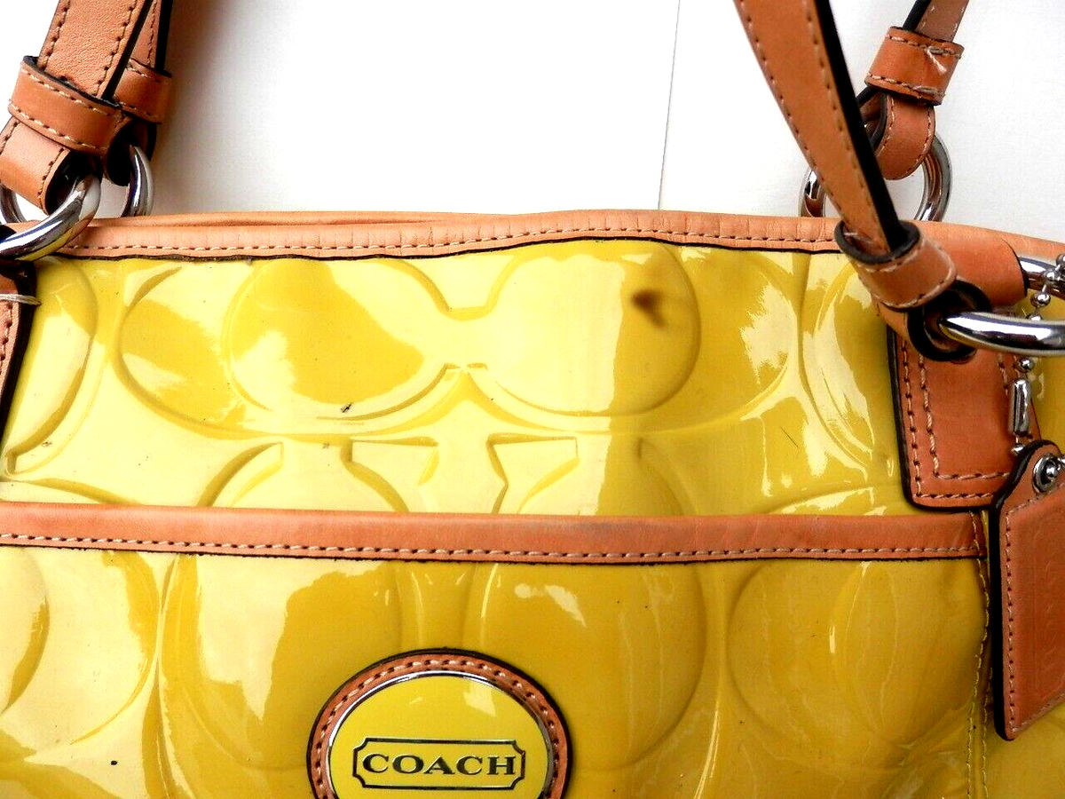 COACH F20028 PEYTON EMBOSSED PATENT LEATHER yellow Purse